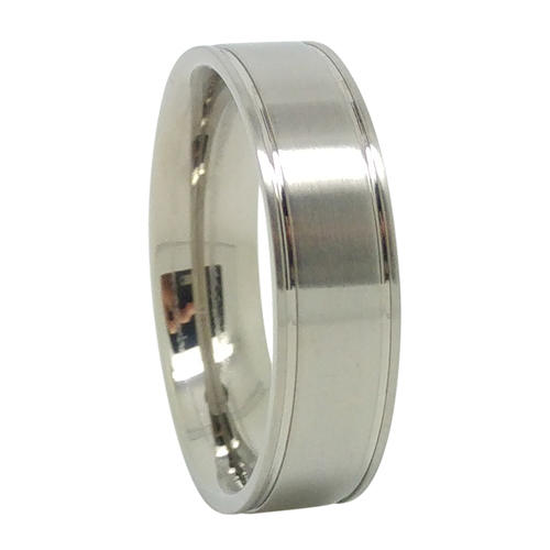 Custom 6mm Satin Finish Titanium Mens Wedding Ring
