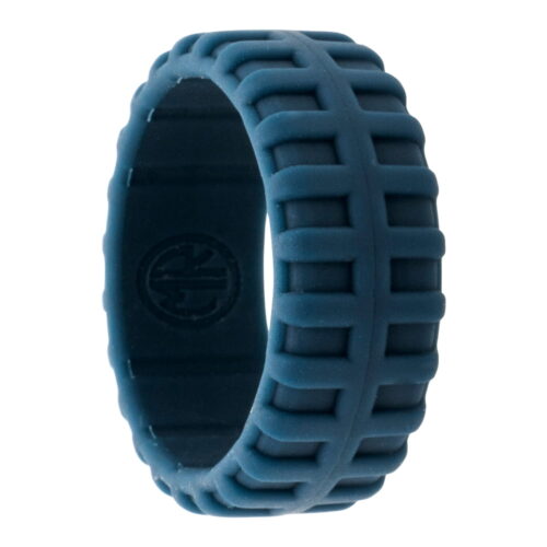 Tire Tread Navy Silicone Ring